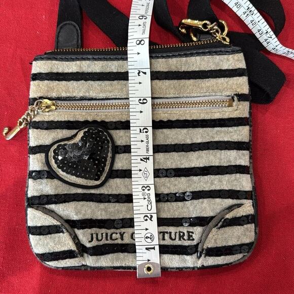 Juicy Couture Black and Gray Crossbody Bag with Striped Design - Picture 6 of 6